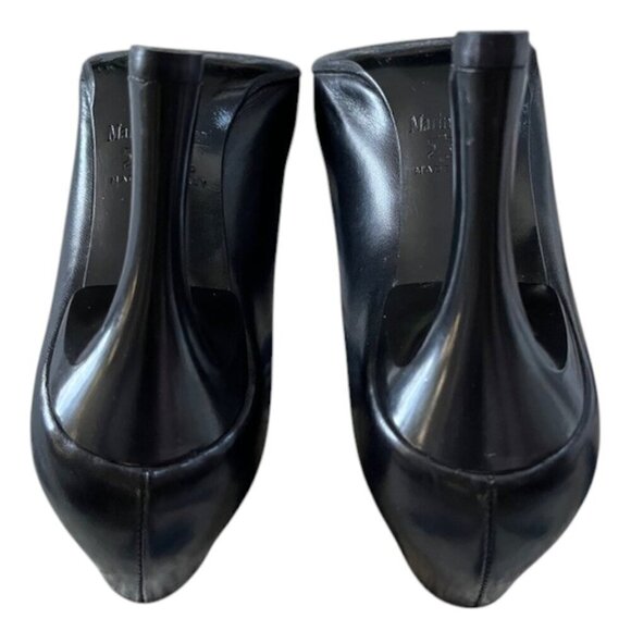 Marino Fabiani Designer Made in Italy Genuine Black Leather Pump Heels 38/US8 - Picture 9 of 12
